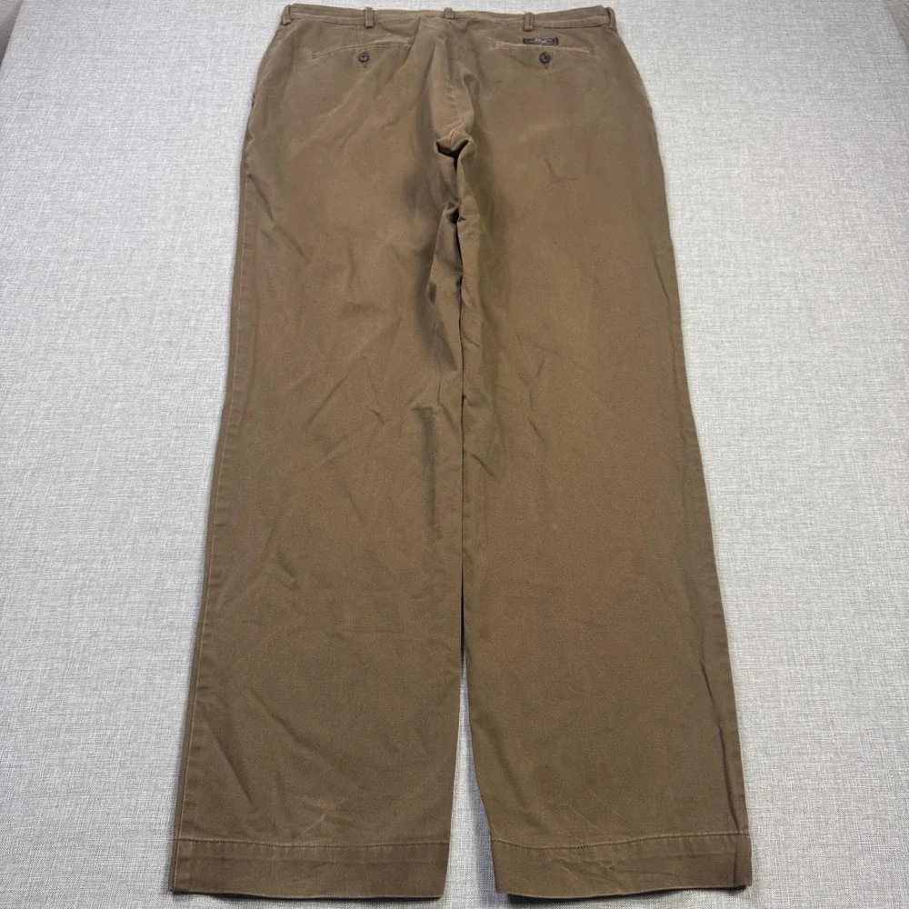 Polo Ralph Lauren Vintage Chino Pants Mens 36x32 Brown 100% Cotton Relaxed